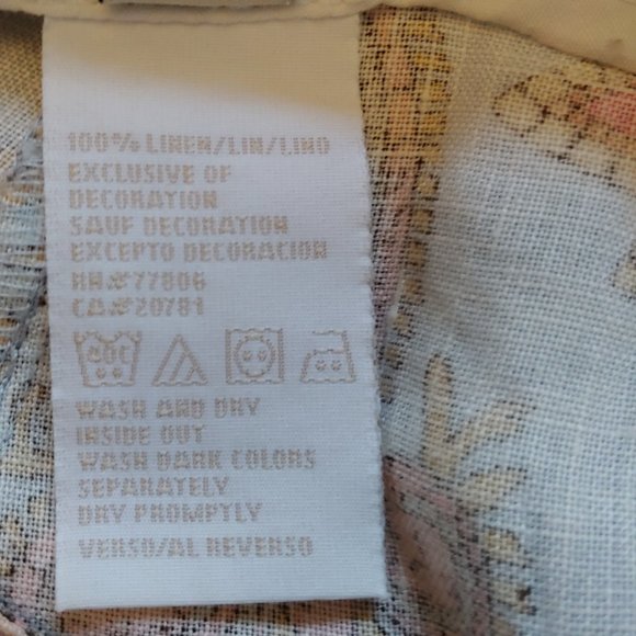 Tommy Hilfiger 100% linen pale blue, pink, gold paisley pastel crop pants SZ 10 - Picture 10 of 10